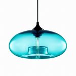 Art deco Hanging Colorful Glass E27 Pendant Lamp Lights - Light Blue